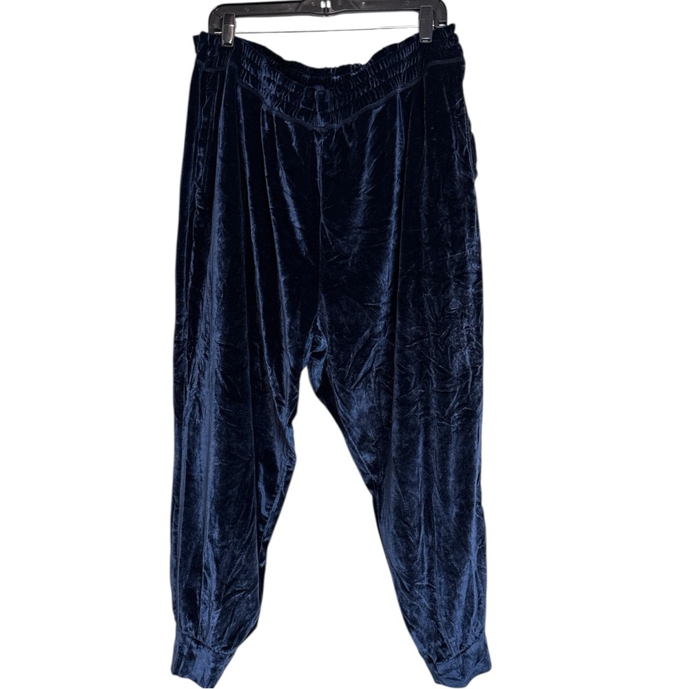Fabletics Crushed Velour Joggers 2X Navy PT2149968